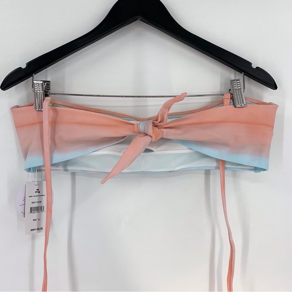 PQ Swim NWT Sunset Colour Block Bandeau Bikini Top, Large - Picture 11 of 16